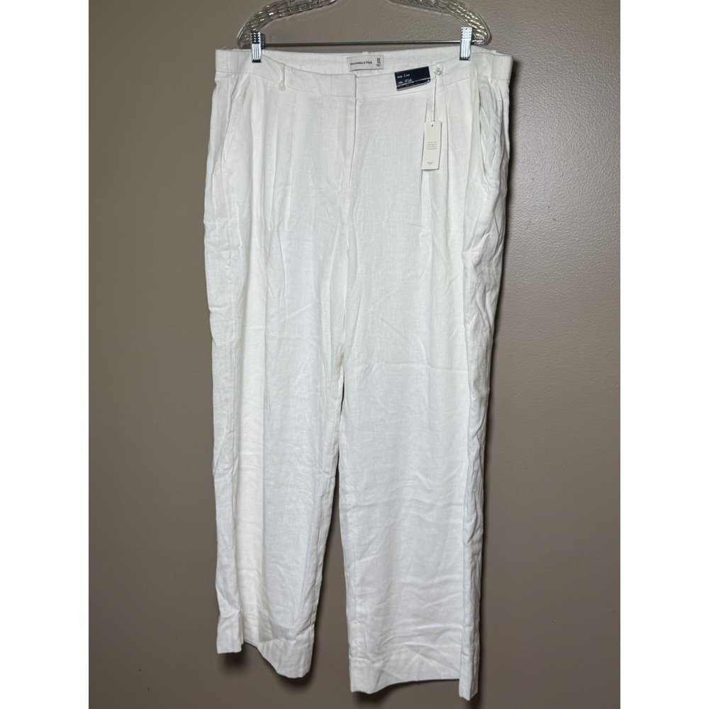 Women's Abercrombie and Fitch Curve Love Linen Pants Size 33/16R READ